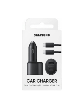 Carregador Isqueiro Samsung 45W Dual Port Fast Charger 