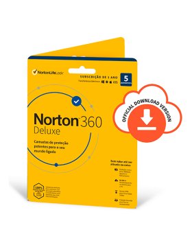Antivírus Norton 360 Deluxe 2020 | 5 Dispositivos | 1 Ano | VPN e Password Manager | PC/Mac/Smartphones/Tablets