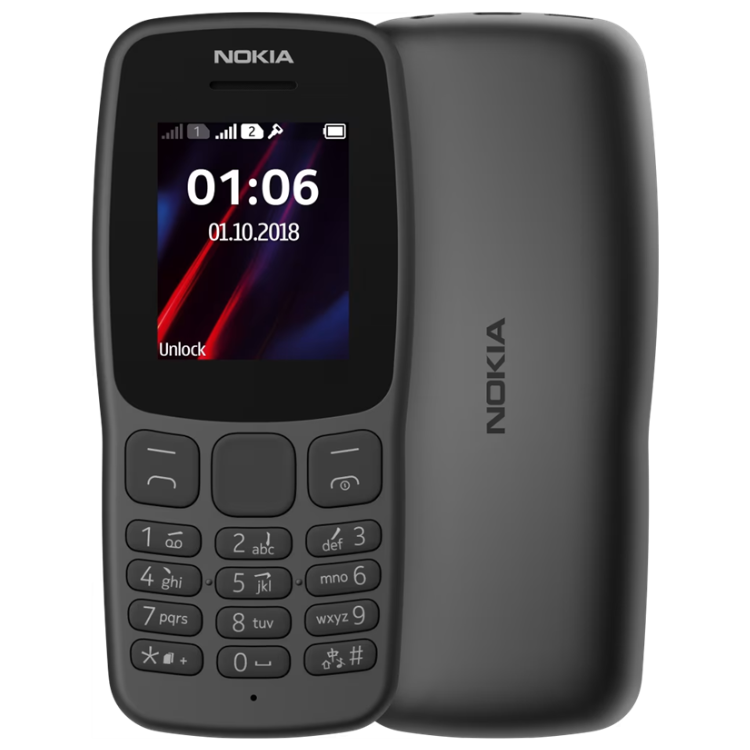 Telemóvel Nokia 106 TA-114 Dual Sim Preto